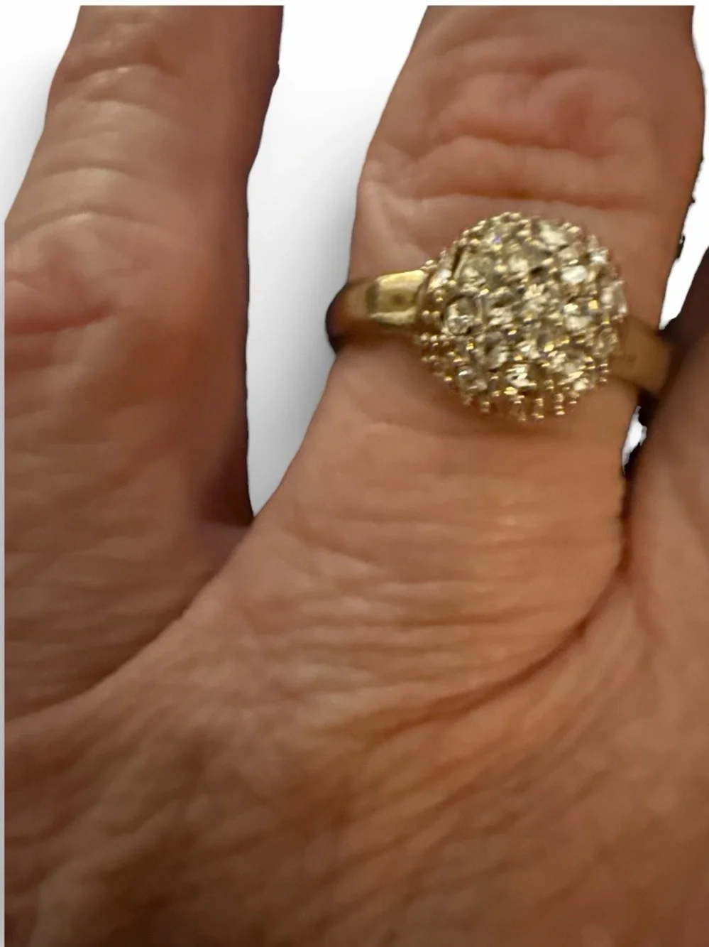 Gold-Tone Vintage Avon Dome Cluster Ring Size 8